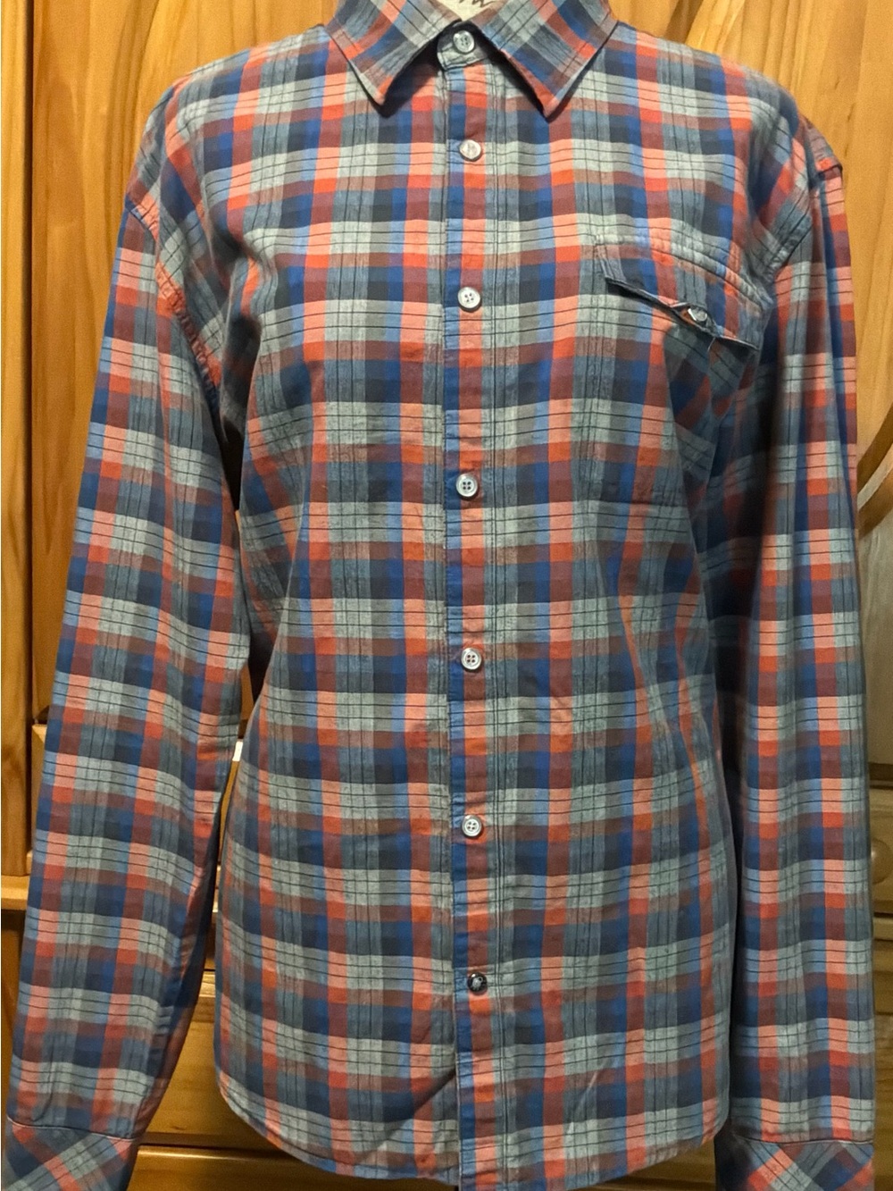 Civil Society Men’s Plaid Snap Button Up Shirt Large - Unisex/Boyfriend Fit